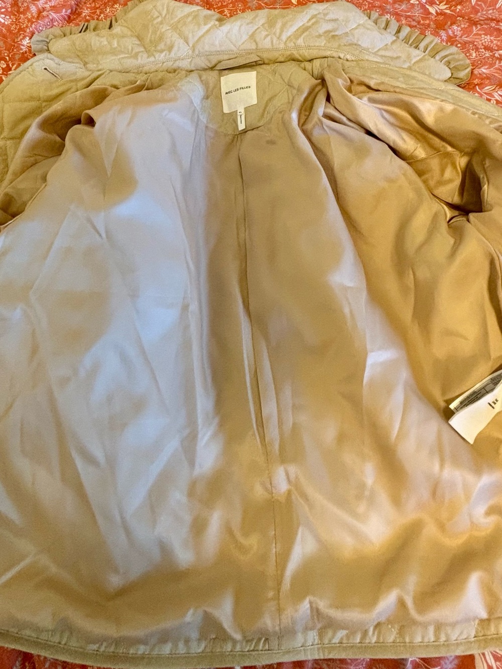Avec Les Filles Quilted Ruffle-Collar Jacket in Light Cream - Picture 9 of 9